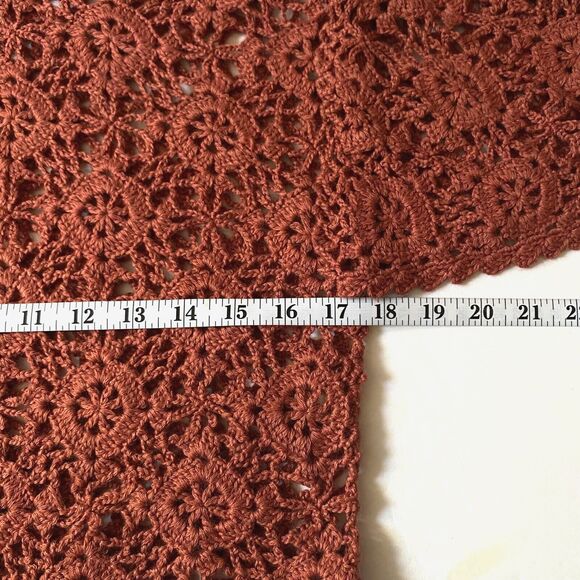 Boston Proper Crochet Kimono Sweater Women Size M Dark Rose Pink Wool Blend NWOT - Picture 12 of 15